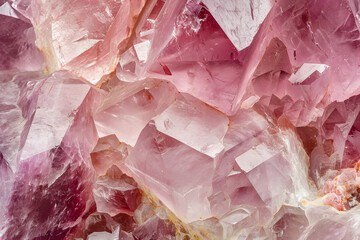 Beautiful rose quartz extreme close up texture