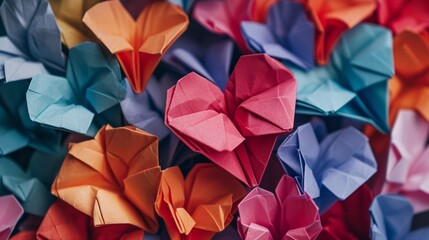 heart-shaped origami Background