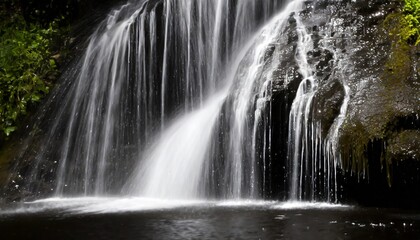 waterfall on the black background