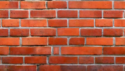 red color brick wall for brickwork background design panorama format
