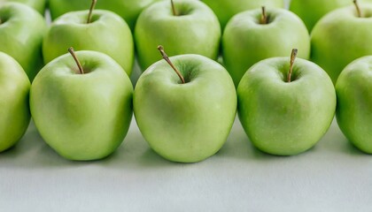 green apples on a white background