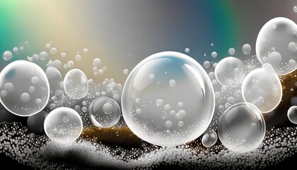 soap bubbles on white bubble transparent - obrazy, fototapety, plakaty