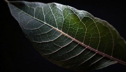 leaf on a Black Background 