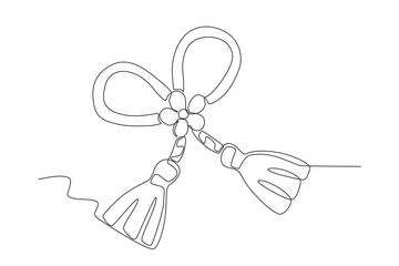 A gorgeous flower Martisor. Martisor one-line drawing