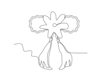 A Martisor emblem of love. Martisor one-line drawing