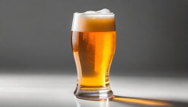 glass of beer on white background