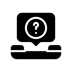call center agent glyph icon