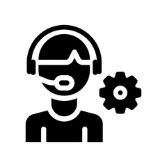 customer service glyph icon