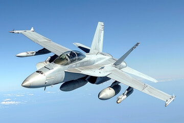 Fototapeta na wymiar avion de chasse militaire F-18 hornet