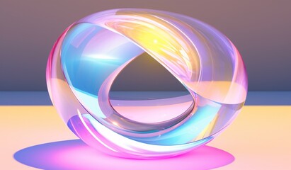 Colorful Glass Sculpture Generative AI