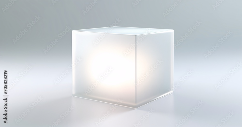Poster white cube light generative ai