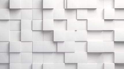 Fotobehang White Square Tiles Generative AI © Bipul Kumar