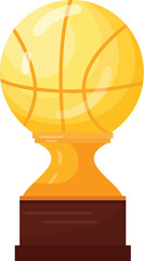 Basketball gold cup icon cartoon vector. Center play. Court trophy loop