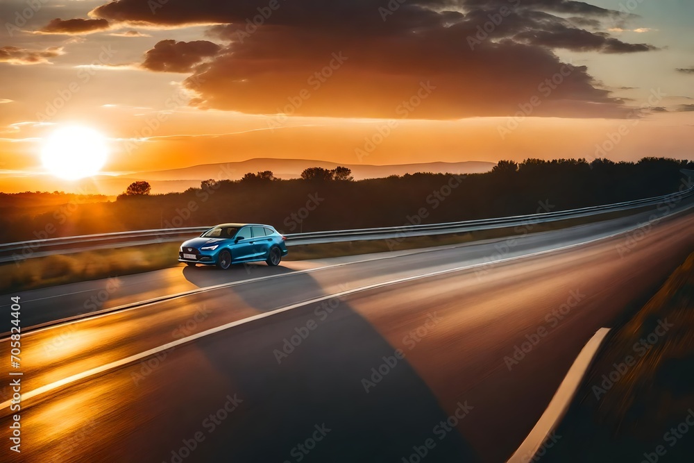 Canvas Prints car on the road