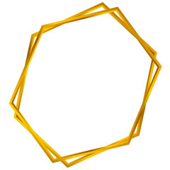 Decorative hexagonal gold frame