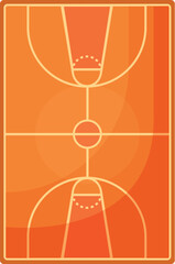 Basketball top view field icon cartoon vector. Game court. Team dunk goal