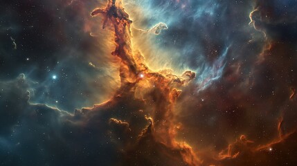 Cosmic space and stars, science fiction wallpaper - obrazy, fototapety, plakaty