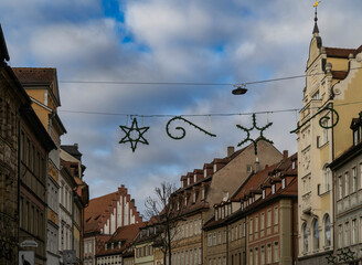 Obraz premium Decoración navideña de las calles de Bamberg (Alemania)