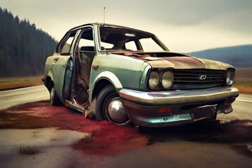 Naklejka premium car on the road