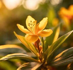 Fototapeta premium Tropical flower in the jungle macro photography