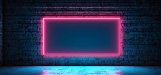 A bright pink neon sign on a brick wall Generative AI