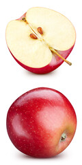 Red apple collection isolated. Red apple on white. Full depth of field. With clipping path