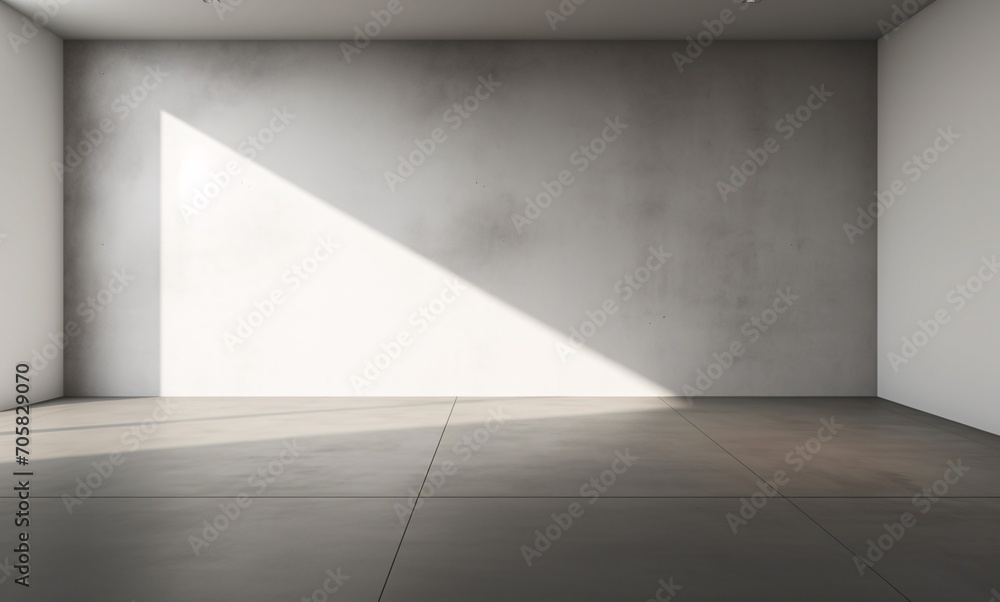 Poster a large white wall with a shadow cast on it generative ai