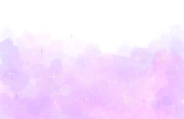 Pastel purple and pink watercolor with sparkle abstract background wallpaper frame for birthday baby shower