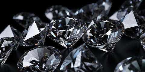 A collection of sparkling diamonds in various shapes and sizes Generative AI