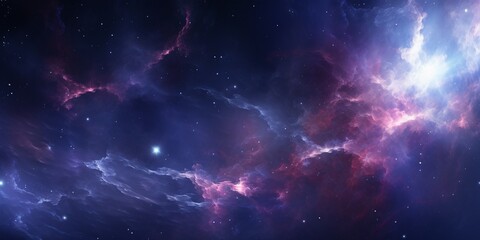 Naklejka premium A vibrant and colorful space scene with a purple and red background Generative AI