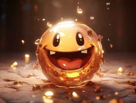 Smiling Pac-Man with a Wink Generative AI