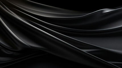 Sleek Black Fabric Wrapped Around Itself Generative AI