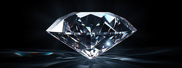 A large, clear diamond with a blue background Generative AI