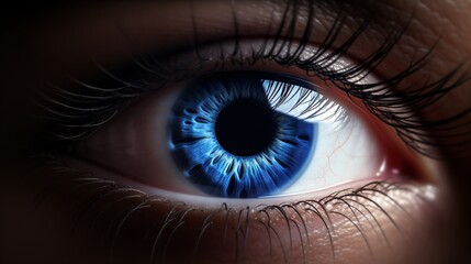 A close-up of a blue eye Generative AI