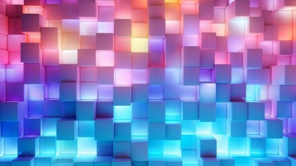 Colorful Lights in a Pixelated Pattern Generative AI