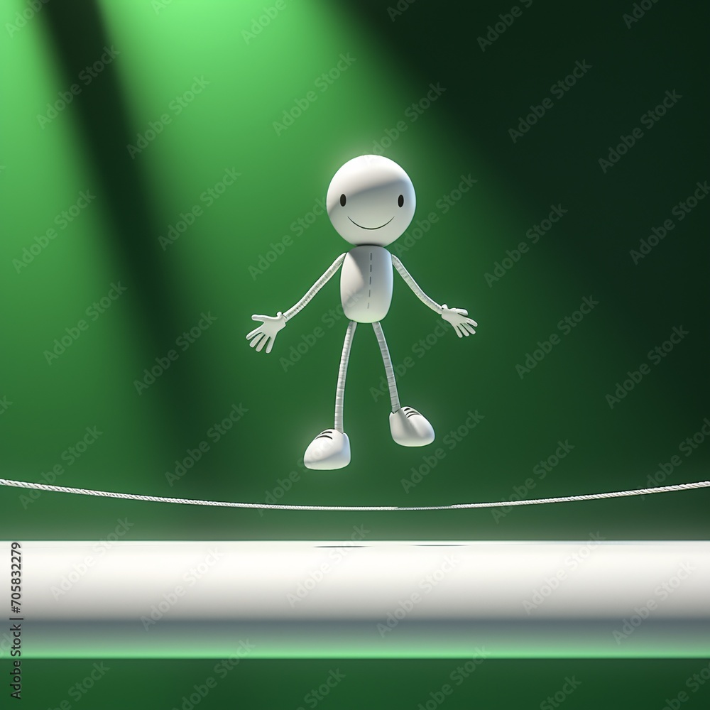 Aufkleber a smiling robot on a tightrope generative ai