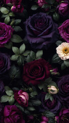 Dark Floral Vintage Pattern Background	
