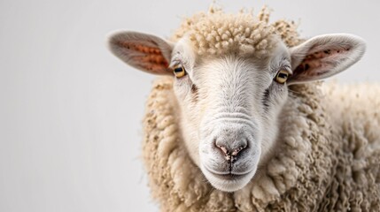 A group of sheep pose for the camera on a remote backdrop.
