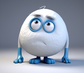 Obraz premium A Sad Blue Eyed Monster Generative AI