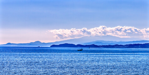 Colorful Fishing Boat Sagami Bay Pacific Ocean Izu Peninsula Kanagawa Japan