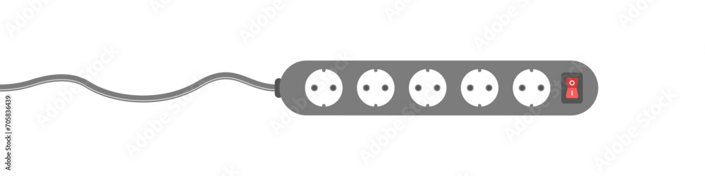Poster extension cord vector icon. multi-socket adapter. many connectors for electrical appliances. electri