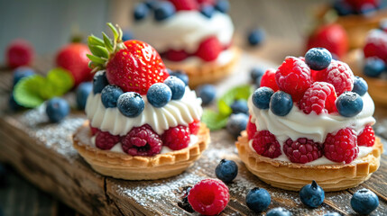 Tart dessert with berries