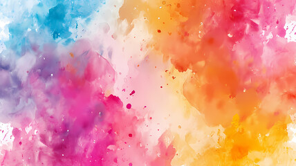 Abstract watercolor splash background with bright, summer-inspired color palette - obrazy, fototapety, plakaty