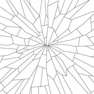 broken glass line-art lines