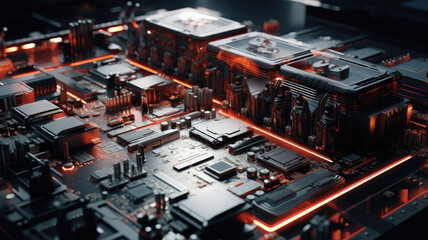 Fototapeta premium close-up of electronic computer hardware technology.