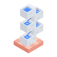 Modern Fountains Isometric Icon