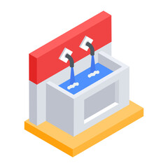 Modern Fountains Isometric Icon