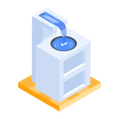 Water Fountains Isometric Icon