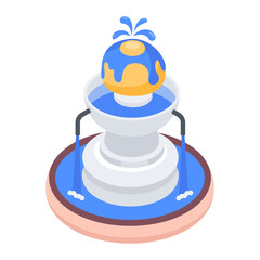Water Fountains Isometric Icon
