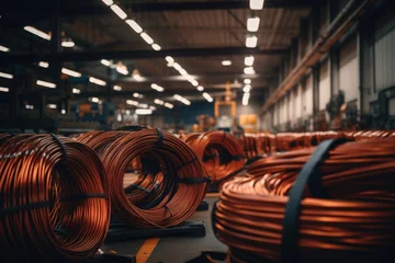 Foto op Plexiglas Coils of copper wire stored in a warehouse © Geber86